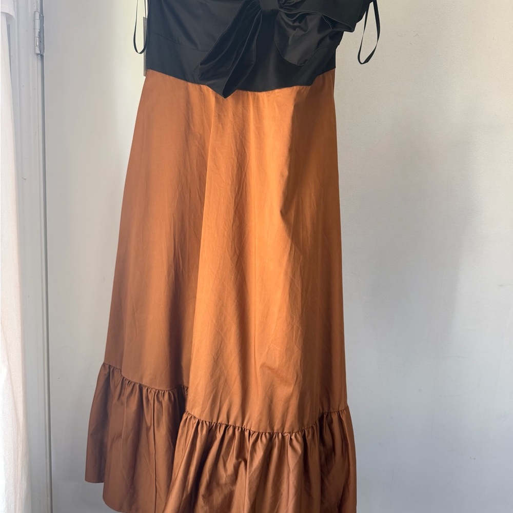 Hutch by Anthropologie Black and Brown Strapless Dress Formal, Party, Fun